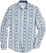Tin Haul Mens Retro Aztec Stripe Long Sleeve Snap Western Shirt - Tin Haul - Flyclothing LLC