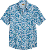 Tin Haul Mens Nautical Print Short Sleeve Snap Shirt - Tin Haul - Flyclothing LLC