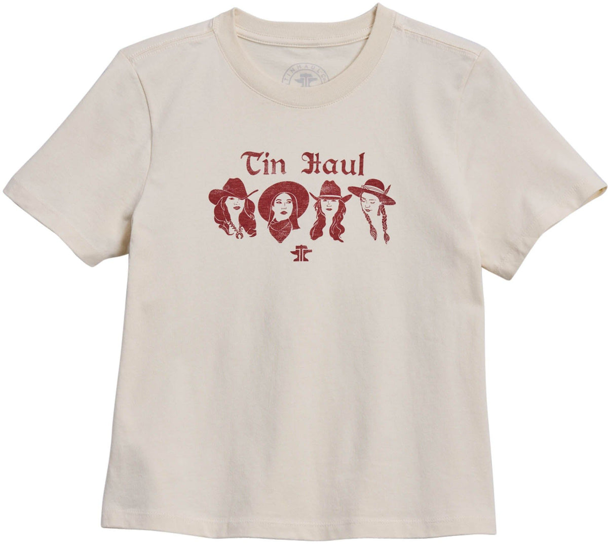 Tin Haul Womens Cowgirl Screen Print Short Sleeve Shirt