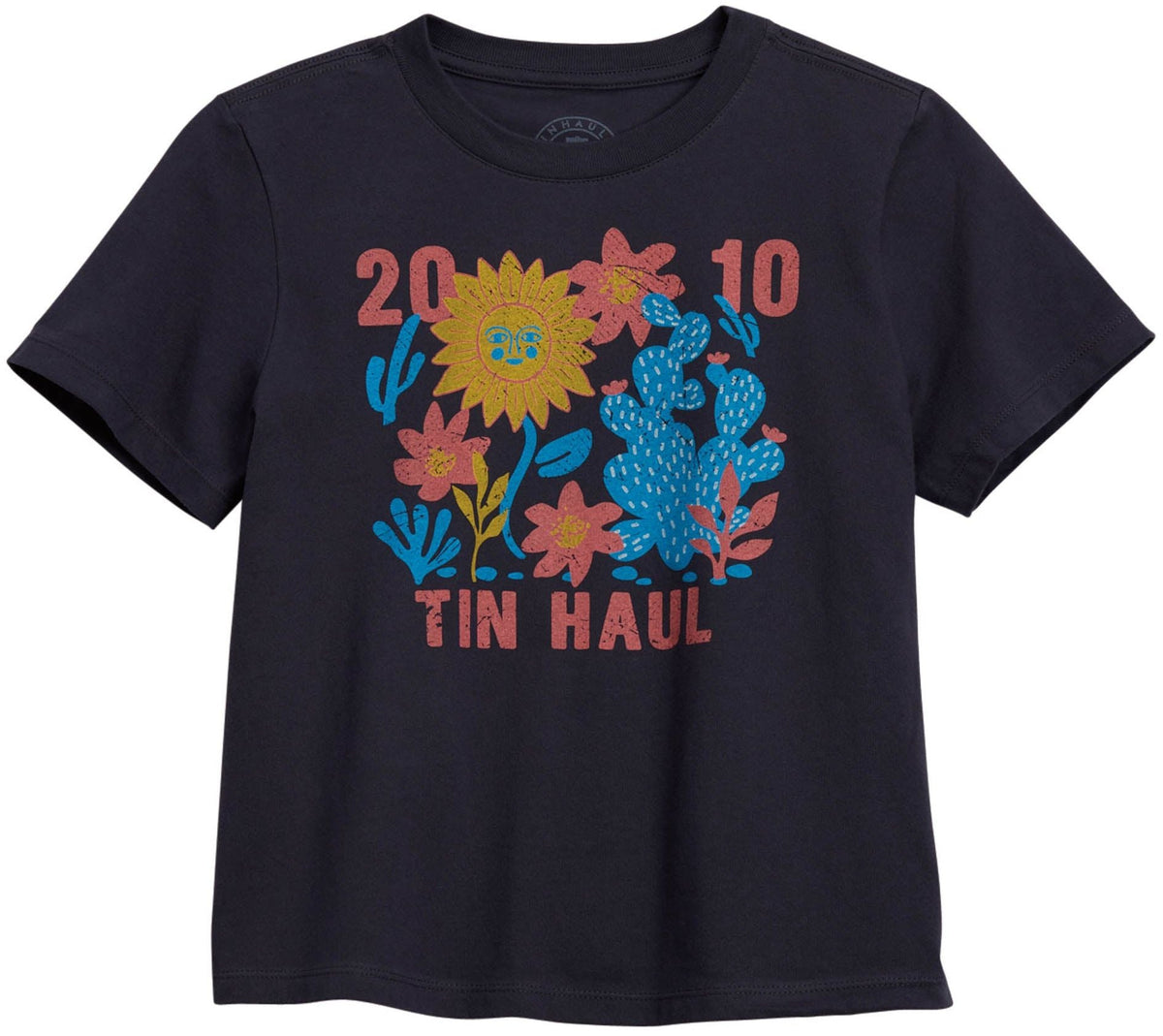 Tin Haul Womens Sunshine And Flowers Short Sleeve Shirt