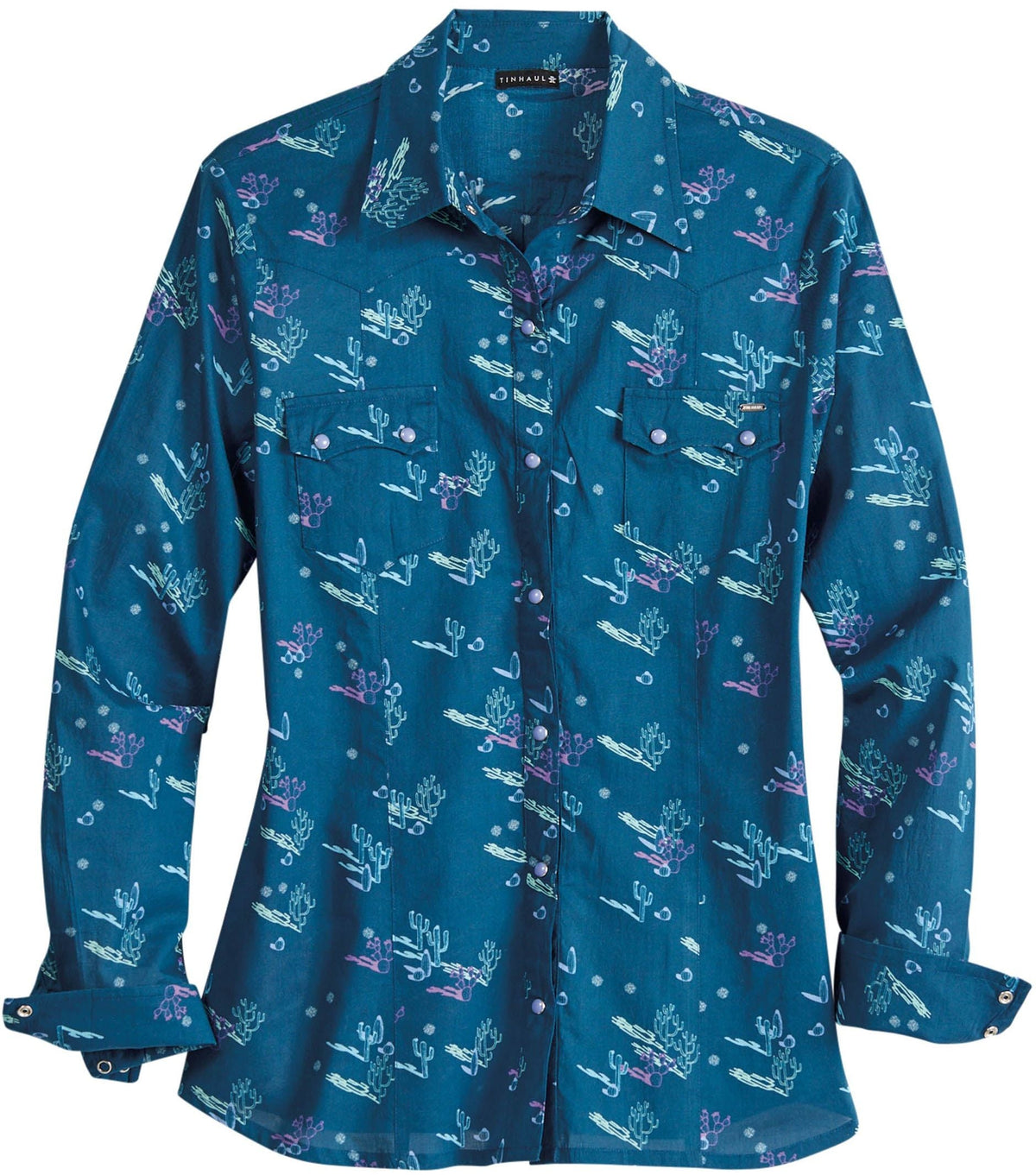 Tin Haul Womens Cactus Shadows Long Sleeve Snap Western Shirt - Tin Haul - Flyclothing LLC