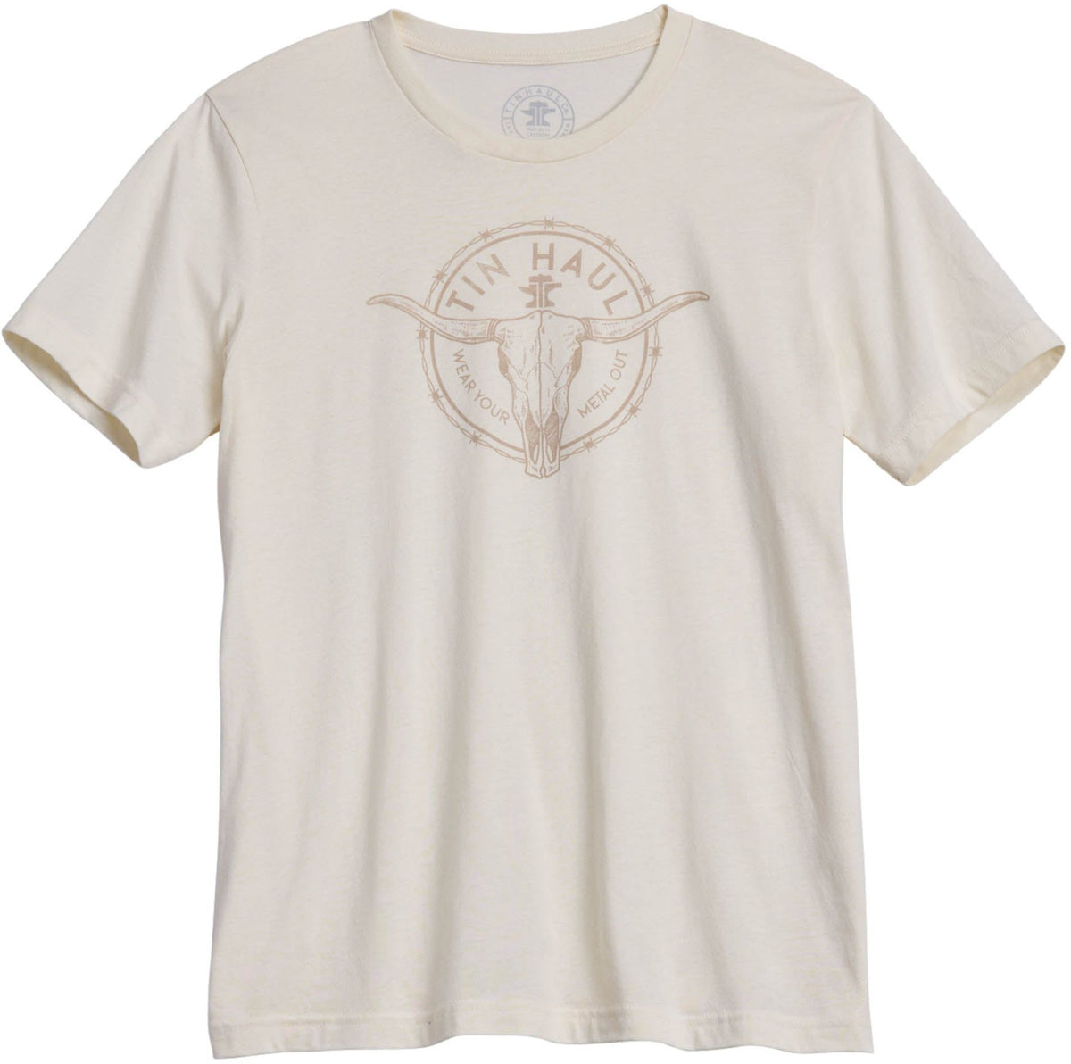Tin Haul Unisex Longhorn In Barb Circle Short Sleeve Pullover Western Shirt