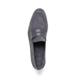 16-672-GRY Tippa Suede & Calfskin Penny Loafers Grey - Zelli Italia - Flyclothing LLC
