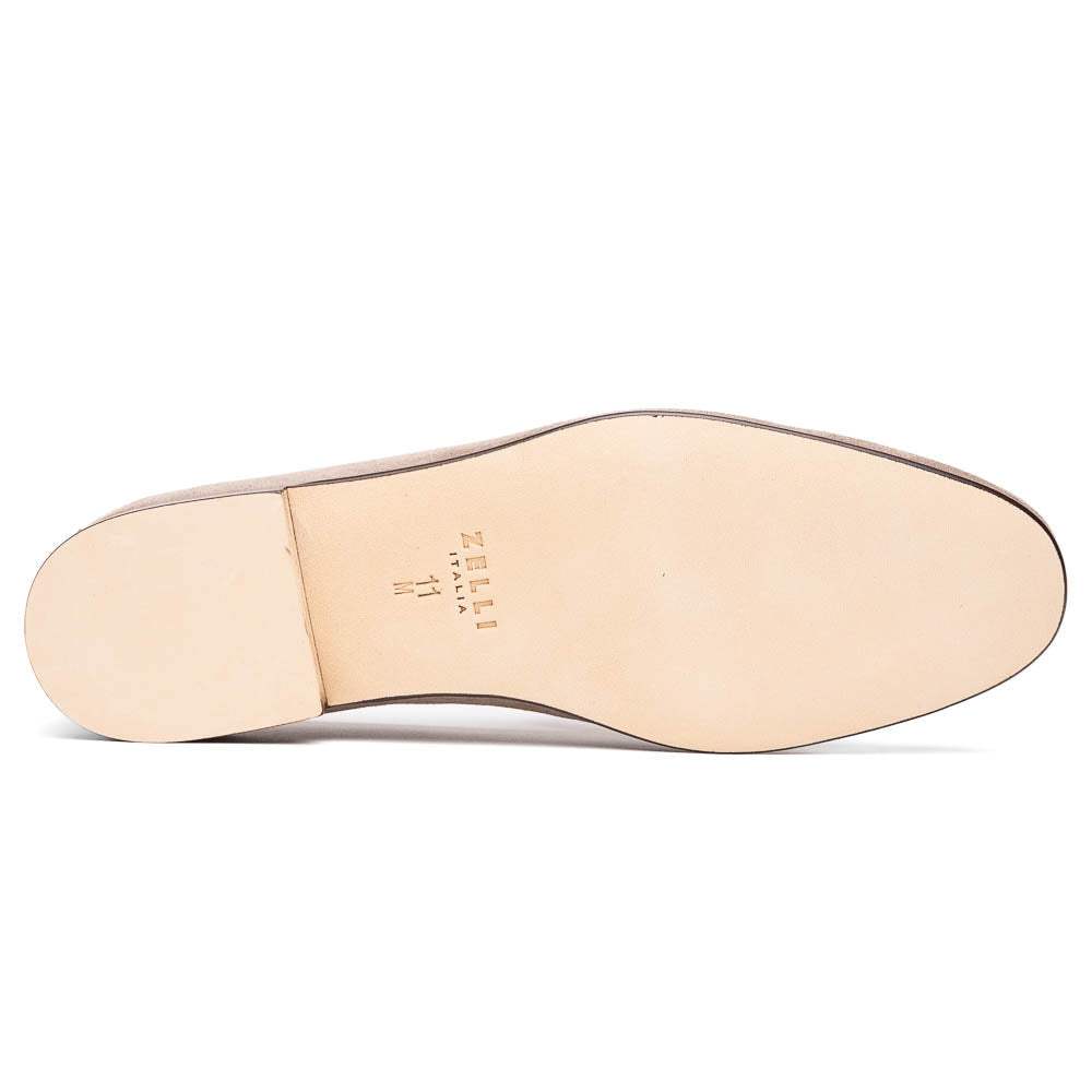 16-672-TPE Tippa Suede & Calfskin Penny Loafers Taupe - Zelli Italia - Flyclothing LLC