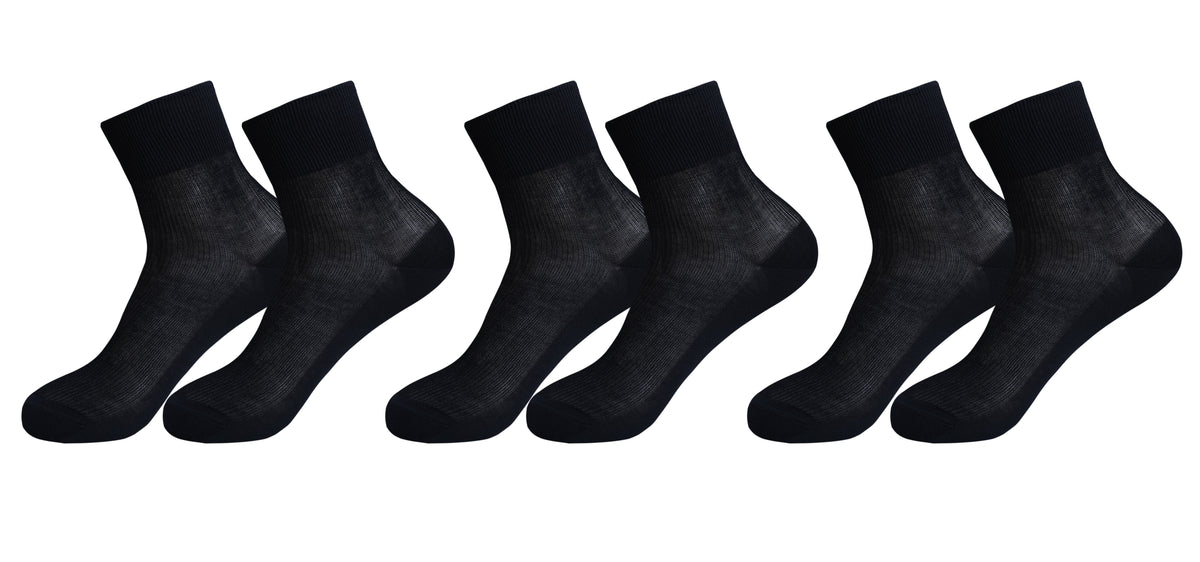 TITTIMITTI® Men’s 100% Mercerized Cotton Filo di Scozia Ankle Dress Socks — 3-Pack, Made in Italy - tittimitti - Flyclothing LLC