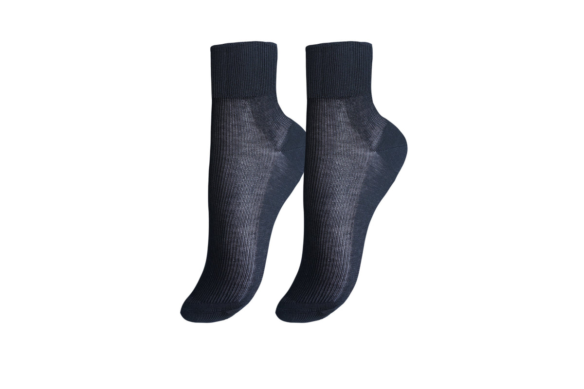 TITTIMITTI® Women's 100% Mercerized Cotton Filo di Scozia Ankle Socks — 3-Pack, Made in Italy