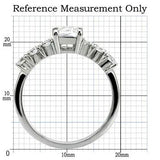 TK002 - High polished (no plating) Stainless Steel Ring with AAA Grade CZ in Clear - Alamode - Flyclothing LLC