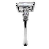 TK002 - High polished (no plating) Stainless Steel Ring with AAA Grade CZ in Clear - Alamode - Flyclothing LLC