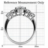 TK003 - High polished (no plating) Stainless Steel Ring with AAA Grade CZ in Clear - Alamode - Flyclothing LLC