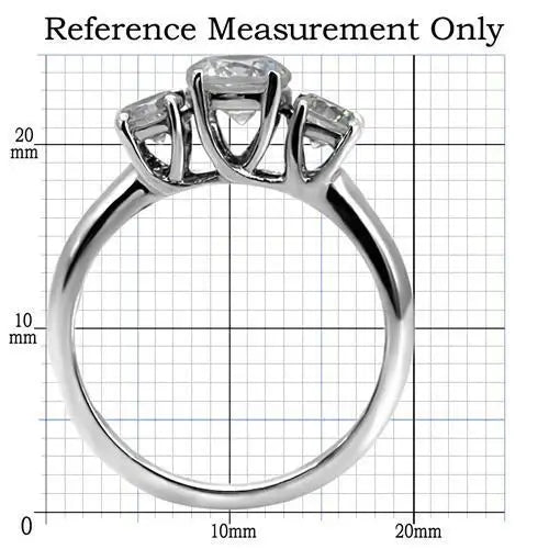 TK004 - High polished (no plating) Stainless Steel Ring with AAA Grade CZ in Clear - Alamode - Flyclothing LLC