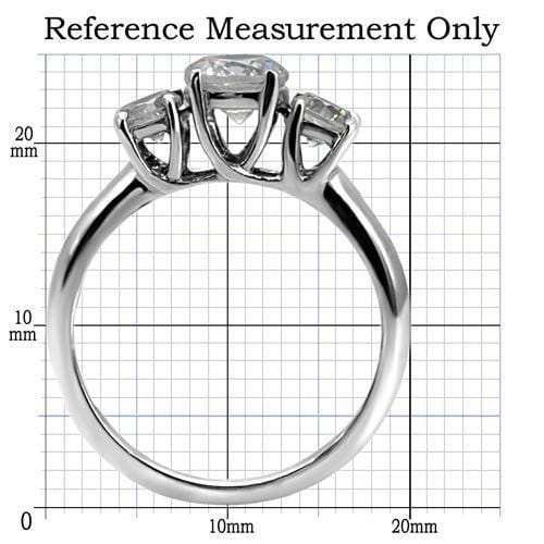 TK004 - High polished (no plating) Stainless Steel Ring with AAA Grade CZ in Clear - Alamode - Flyclothing LLC