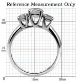 TK004 - High polished (no plating) Stainless Steel Ring with AAA Grade CZ  in Clear - Alamode