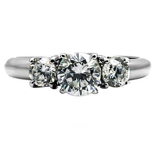 TK004 - High polished (no plating) Stainless Steel Ring with AAA Grade CZ in Clear - Alamode - Flyclothing LLC