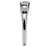 TK004 - High polished (no plating) Stainless Steel Ring with AAA Grade CZ in Clear - Alamode - Flyclothing LLC