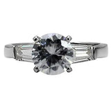 TK005 - High polished (no plating) Stainless Steel Ring with AAA Grade CZ in Clear - Alamode - Flyclothing LLC