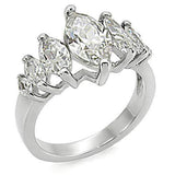 TK006 - High polished (no plating) Stainless Steel Ring with AAA Grade CZ in Clear - Alamode - Flyclothing LLC