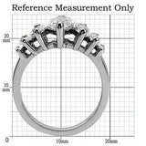 TK006 - High polished (no plating) Stainless Steel Ring with AAA Grade CZ in Clear - Alamode - Flyclothing LLC