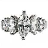 TK006 - High polished (no plating) Stainless Steel Ring with AAA Grade CZ in Clear - Alamode - Flyclothing LLC