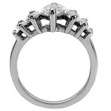 TK006 - High polished (no plating) Stainless Steel Ring with AAA Grade CZ in Clear - Alamode - Flyclothing LLC
