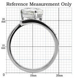 TK009 - High-Polished Stainless Steel Ring with AAA Grade CZ in Clear - Alamode - Flyclothing LLC