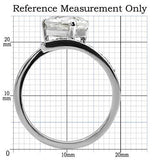 TK009 - High-Polished Stainless Steel Ring with AAA Grade CZ  in Clear - Alamode