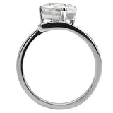 TK009 - High-Polished Stainless Steel Ring with AAA Grade CZ  in Clear - Alamode