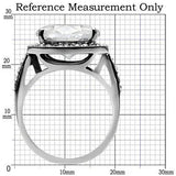 TK010 - High polished (no plating) Stainless Steel Ring with AAA Grade CZ in Clear - Alamode - Flyclothing LLC