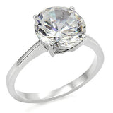 TK013 - High polished (no plating) Stainless Steel Ring with AAA Grade CZ in Clear - Alamode - Flyclothing LLC