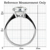 TK013 - High polished (no plating) Stainless Steel Ring with AAA Grade CZ in Clear - Alamode - Flyclothing LLC
