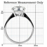 TK013 - High polished (no plating) Stainless Steel Ring with AAA Grade CZ  in Clear - Alamode