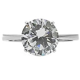 TK013 - High polished (no plating) Stainless Steel Ring with AAA Grade CZ in Clear - Alamode - Flyclothing LLC