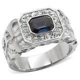 TK02210 - High polished (no plating) Stainless Steel Ring with Top Grade Crystal  in Montana - Alamode
