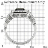 TK02210 - High polished (no plating) Stainless Steel Ring with Top Grade Crystal in Montana - Alamode - Flyclothing LLC