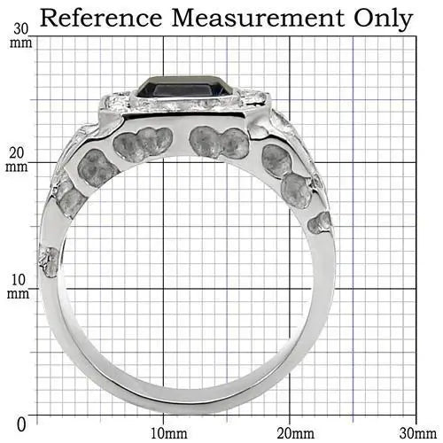 TK02210 - High polished (no plating) Stainless Steel Ring with Top Grade Crystal in Montana - Alamode - Flyclothing LLC