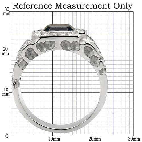 TK02210 - High polished (no plating) Stainless Steel Ring with Top Grade Crystal in Montana - Alamode - Flyclothing LLC
