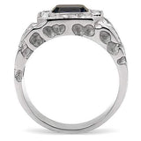 TK02210 - High polished (no plating) Stainless Steel Ring with Top Grade Crystal in Montana - Alamode - Flyclothing LLC