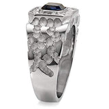 TK02210 - High polished (no plating) Stainless Steel Ring with Top Grade Crystal in Montana - Alamode - Flyclothing LLC