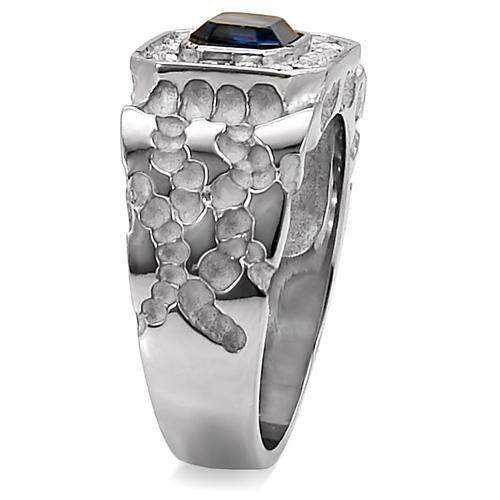 TK02210 - High polished (no plating) Stainless Steel Ring with Top Grade Crystal in Montana - Alamode - Flyclothing LLC