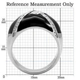 TK022 - High polished (no plating) Stainless Steel Ring with Top Grade Crystal in Clear - Alamode - Flyclothing LLC