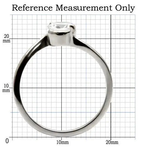 TK023 - High polished (no plating) Stainless Steel Ring with AAA Grade CZ in Clear - Alamode - Flyclothing LLC