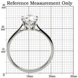 TK025 - High polished (no plating) Stainless Steel Ring with AAA Grade CZ in Clear - Alamode - Flyclothing LLC