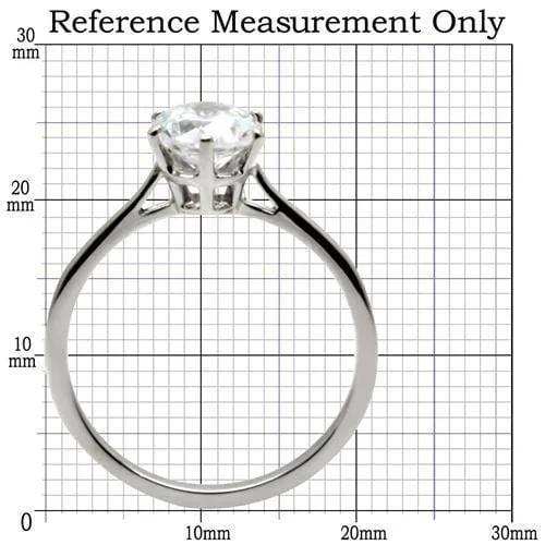 TK025 - High polished (no plating) Stainless Steel Ring with AAA Grade CZ in Clear - Alamode - Flyclothing LLC