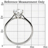 TK025 - High polished (no plating) Stainless Steel Ring with AAA Grade CZ  in Clear - Alamode