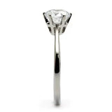 TK025 - High polished (no plating) Stainless Steel Ring with AAA Grade CZ in Clear - Alamode - Flyclothing LLC