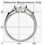 TK027 - High polished (no plating) Stainless Steel Ring with AAA Grade CZ in Clear - Alamode - Flyclothing LLC