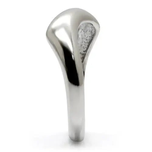 TK031 - High polished (no plating) Stainless Steel Ring with No Stone - Alamode - Flyclothing LLC