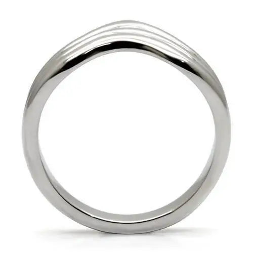 TK032 - High polished (no plating) Stainless Steel Ring with No Stone - Alamode - Flyclothing LLC