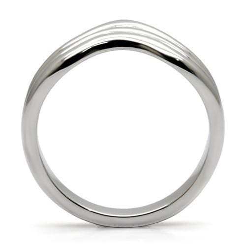TK032 - High polished (no plating) Stainless Steel Ring with No Stone - Alamode - Flyclothing LLC