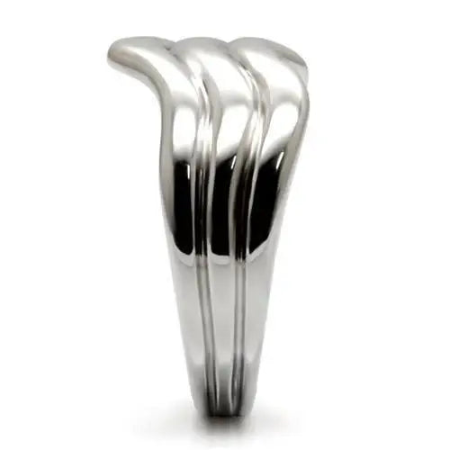 TK032 - High polished (no plating) Stainless Steel Ring with No Stone - Alamode - Flyclothing LLC