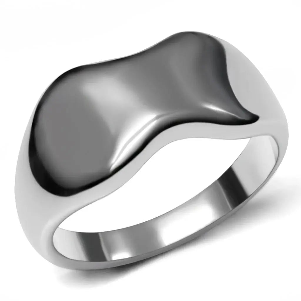 TK033 - High polished (no plating) Stainless Steel Ring with No Stone - Alamode - Flyclothing LLC